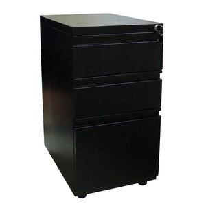 La Oficina se gabinete negro tres cajón archivador con cerradura - Product Image 2