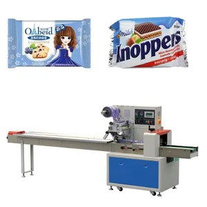 Automatische Kussen Flow Verpakkingsmachine Voor Voedsel En Dagelijkse Benodigdheden Biscuit Cake Brood Pakket Machine