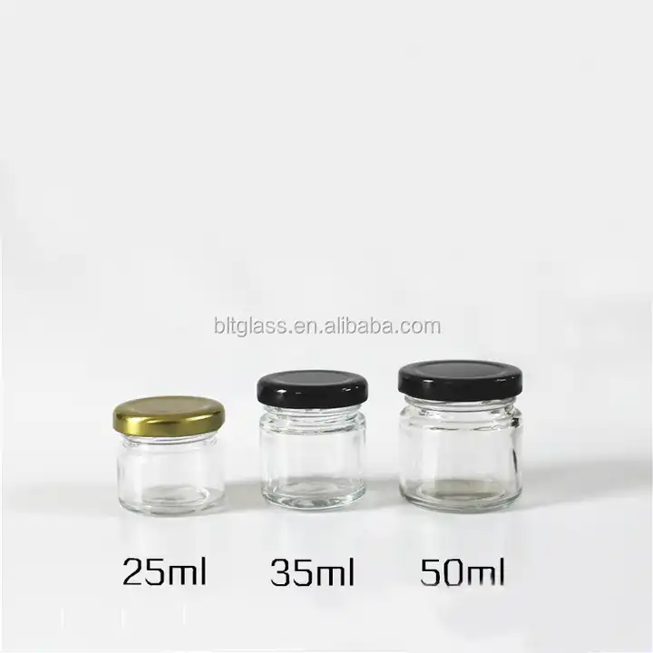 25ml 35ml Food Grade Clear Round Glass Mini Candle Jars Mini Honey