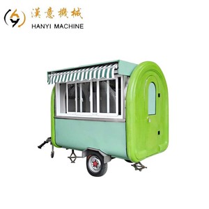 Rimorchio Alimentare Rotondo Trainabile con Costruzione in Fibra di Vetro, Design Compatto per Venditori Ambulanti Urbani di Caramelle e Patatine - Product Image 1