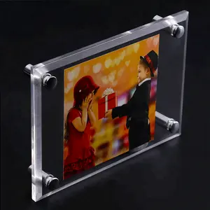 Customized Block Factory Cheap 4x6 5x7 8x10 Clear Acrylic Magnetic Photo Frame