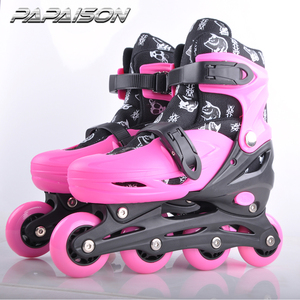 Có thể điều chỉnh PVC bánh xe <span class=keywords><strong>Inline</strong></span> Giày trượt con lăn cho người mới bắt đầu màu xanh lá cây màu hồng màu đỏ trẻ em của nhấp nháy Giày Skate - Product Image 6