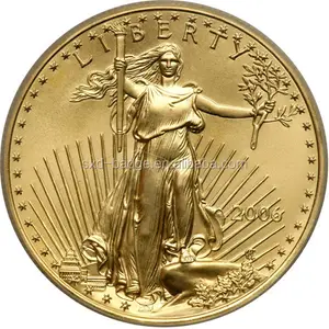 Réplicas de monedas de águila de oro americano de tungsteno chapado en oro de 22K, monedas de plata pura hechas en china, monedas de oro y plata