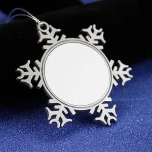 Christmas Sublimation Blank Christmas Snowflake Ornaments Hot Personalized Metal für Outdoor und Indoor Decoration White 0-999S