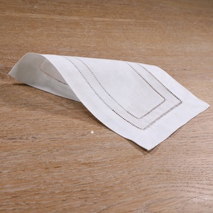 N003 ricamabile stampabile matrimonio festa di <span class=keywords><strong>natale</strong></span> decorazione da tavolo bianco cotone ramiè 6 "x 9" scaletta Hemstitch tovagliette - Product Image 4