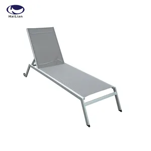 Tuin comfortabele staal plastic strand lounger met teslin weefsel