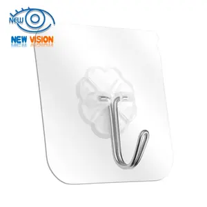 Transparente ventosa de ganchos de pared percha para cocina cuarto de baño sin costura pared gancho colgante