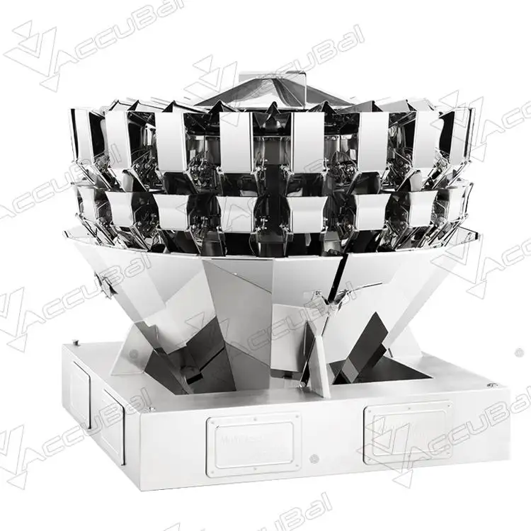 20/24/30/32หัว Multihead Weigher สำหรับผสมขนมขบเคี้ยว,ถั่ว,อาหารแช่แข็ง,ชิป,ปลา,Auto เครื่องชั่ง