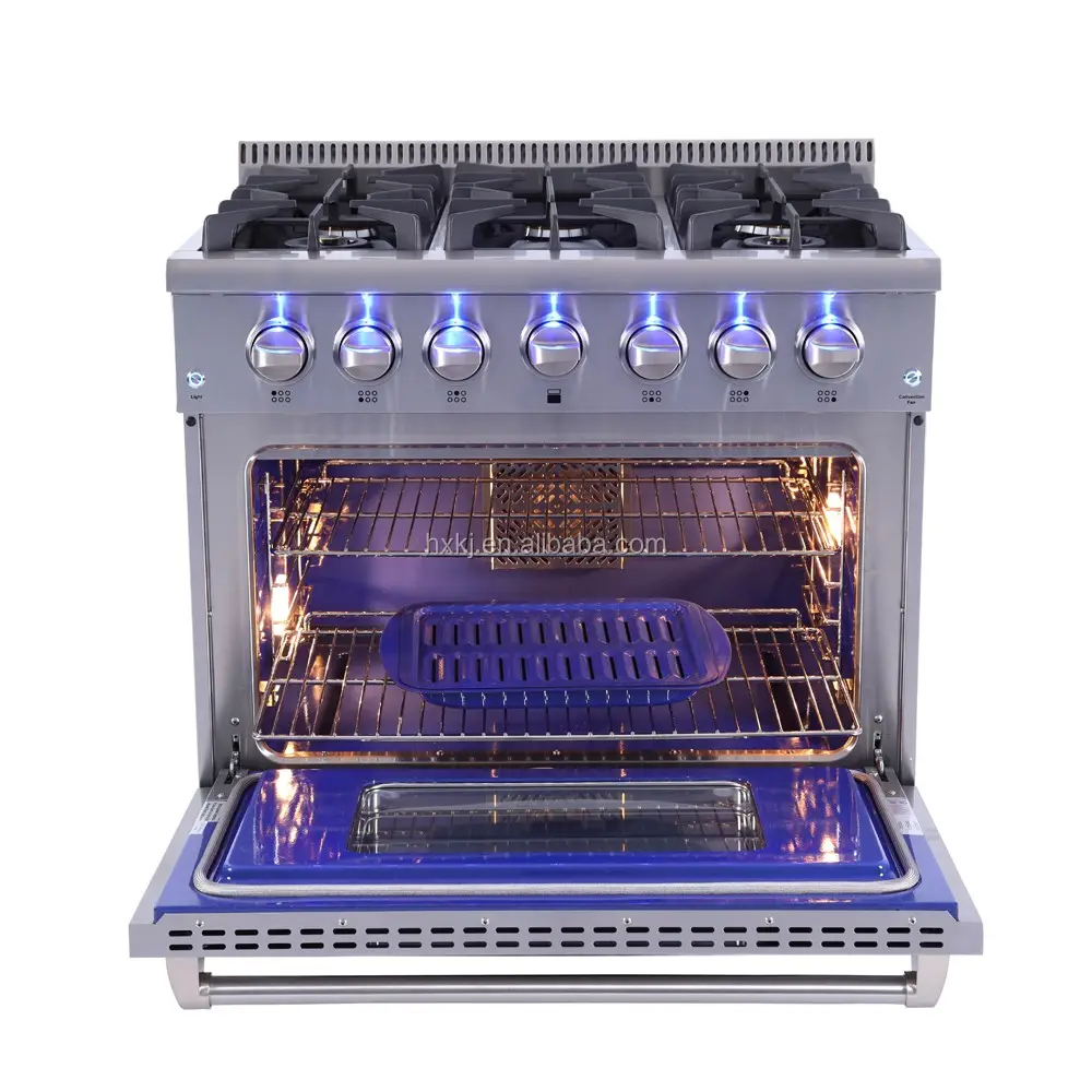 Commercial Luxury HRT3618U 4-Burner Gas Range with Gas Oven