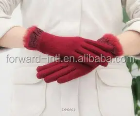 Young women fashion cashmere gloves suppliers