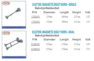 Boat <strong>Parts</strong> <strong>Marine</strong> <strong>Accessories</strong> Stainless Steel Dual Trumpet <strong>Marine</strong> Horn Boat Electro 12V,24V - Product Image 4