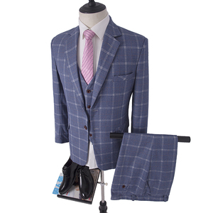 MA102 ( Jacket Vest Pants ) 2022 New Men's Fashion Boutique Plaid abito <span class=keywords><strong>da</strong></span> sposa abito tre pezzi <span class=keywords><strong>smoking</strong></span> formale maschile - Product Image 4