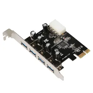 Diewu TXB048 PCI express to USB3.0 VL805 chip USB3.0 4ports computer card 4 pin power connecter