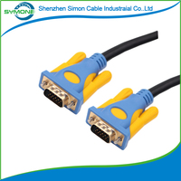Kabel VGA putih kecepatan tinggi 1.5M 3 + 4/3 + 6 15 Pin pabrik Shenzhen langsung untuk komputer