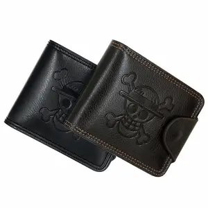 XZ1005 Wallet Manufacturer Direct Sales Skull Cheap Men Fashion Black Leather Teen Wallets