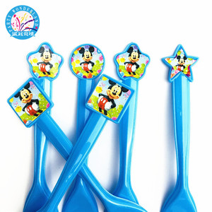 Fourchettes jetables en plastique, 10 pièces, décorations de fête pour bébé, <span class=keywords><strong>Mickey</strong></span>, dessin animé, fournitures de thème d'anniversaire petit garçon, - Product Image 3
