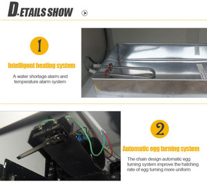 98% tasa de eclosión hhd marca de incubadora para 1000 huevos de pollo completamente automático - Product Image 4