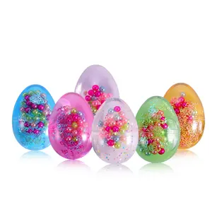 YY0129 다채로운 향기로운 장난감 명확한 점액 크리스탈 계란 점액 진주 구슬 부활절 계란 슬러지 장난감