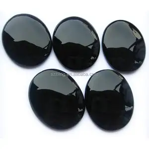High quality natural gemstone black onyx oval cabochon