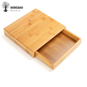 HONGDAO handmade natural color bamboo gift box wooden packaging box for tea watch