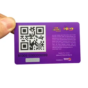 CMYK Printing CR80 Plastic PVC Membership Gift Card With QR Code Plastic Card