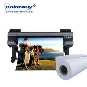 Rollo de papel fotográfico de seda brillante de inyección de tinta RC microporoso 2019 de 24 pulgadas rc papel fotográfico satinado para impresión de gran formato