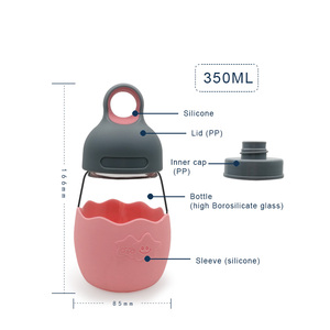 Bouteille d'eau en verre sans BPA, pour enfants, avec couvercle en Silicone, ml - Product Image 6
