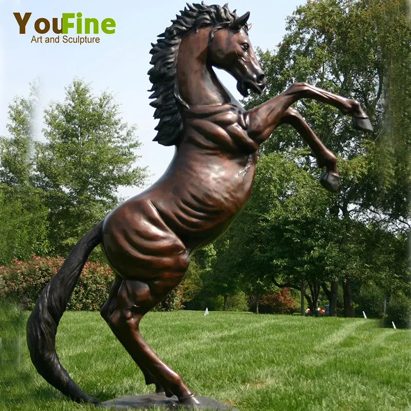 Classical Life Size Garden Outdoor Bronze Animal Jumping Horse For Sale