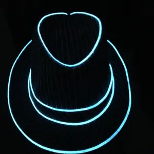 Neon Light up Fedora şapka rol oynamak yumuşak şapka Topper kapağı süslü elbise up performans
