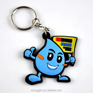 Thân Thiện Với Môi Tùy Chỉnh Thời Trang Phim Hoạt Hình Water Drop Shaped Mềm Pvc Keychain