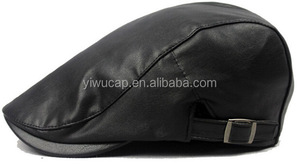 hacia adelante primavera y el otoño femeninos de invierno cap lengua de pato sombrero de la boina de cuero de La Pu - Product Image 2