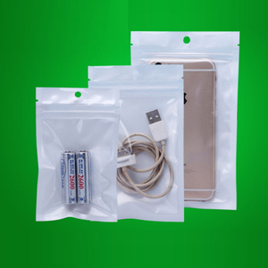 Tùy chỉnh kích thước có thể tái chế cấp thực phẩm LDPE đứng lên túi dây kéo màu trắng hàng đầu phụ kiện di động bao bì trường hợp điện thoại công nghiệp - Product Image 4