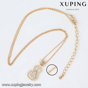 Collar de Oro de <span class=keywords><strong>3</strong></span> Gramos xuping 43975, Diseño de Violín con Circonita, Chapado en Oro, Joyería de Moda - Product Image 6
