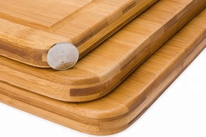 Juego de tablas de cortar de bambú de madera de 3 piezas con soporte para Cocina - Product Image 3