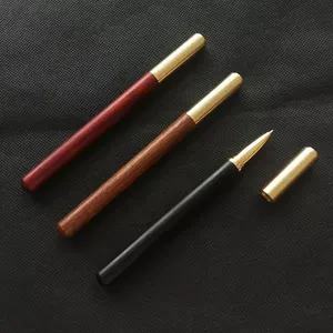 새로운 디자인 고품질의 고급 나무 황동 새겨진 로고 펜