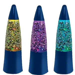 Wholesale New Product 6'' Small LED Color Changing Flash Home Decor Glitter Lamp