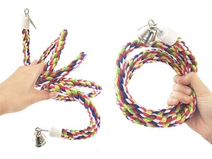 Papağan kuş kafesi oyuncaklar ayakta Spiral bungnee pamuk halat tırmanma salıncak oyuncaklar kuş levrek - Product Image 3