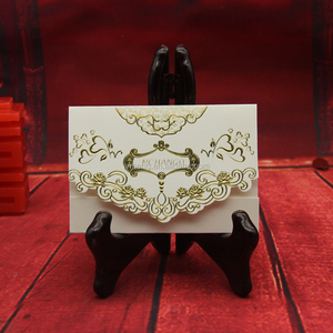 Carte d'invitation de <span class=keywords><strong>mariage</strong></span> mchange en or, carton d'invitation pour <span class=keywords><strong>mariage</strong></span>, modèle d'invitation amusantes, pièces - Product Image 3