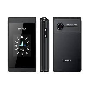 Telefono Cellulare Sbloccato UNIWA X28 <span class=keywords><strong>con</strong></span> Doppio Schermo da 2.8/1.77 Pollici, Funzione SOS e <span class=keywords><strong>Tasti</strong></span> Grandi, Telefono a Conchiglia - Product Image 1