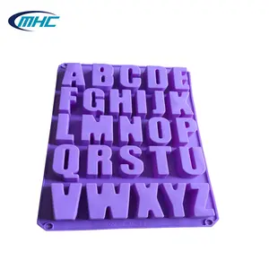 Molde de silicone de letras do alfabeto feito à mão, forma de sabão, bolo