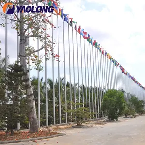 Yaolong Tiang Bendera Elektrik, Tiang Bendera Besi Anti Karat Desain Komersial 15M 20M 304 316