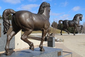 En plein air en métal artisanat célèbre géant bronze américain cheval sculpture artistes pour leonardo daVinci - Product Image 2