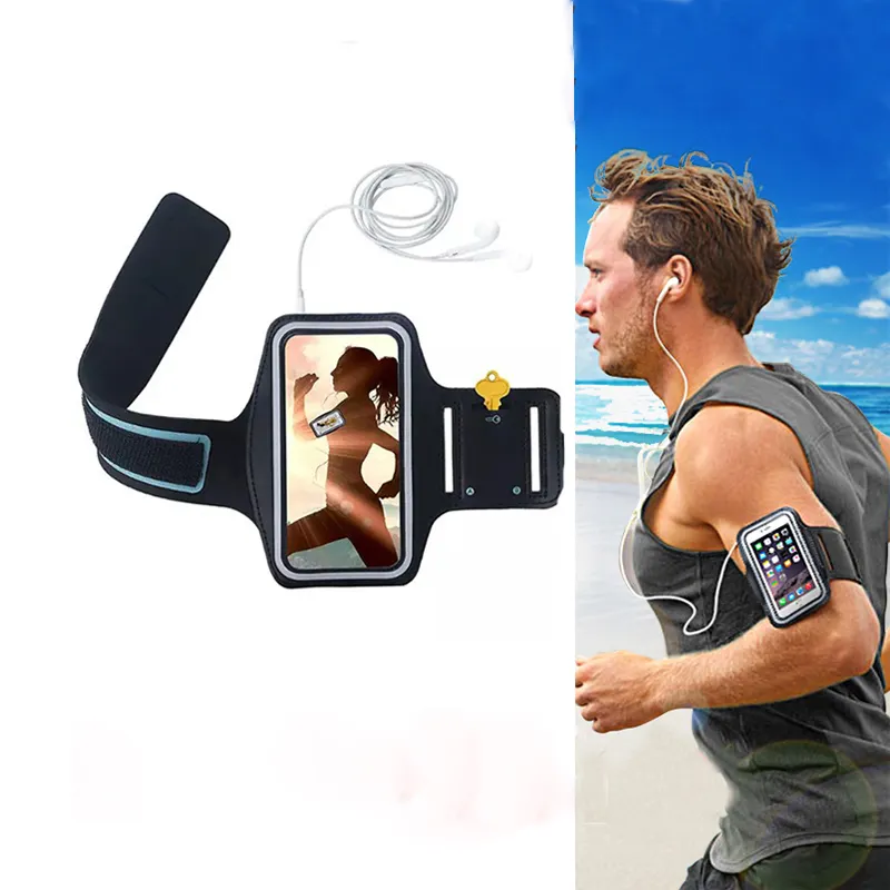 Waterproof PU Sports Running Arm Band Phone Case Holder Pouch For iPhone 7 6 6S Plus SE 5 5C 5S 4 4S Workout Gym Cover Bag