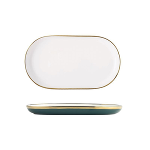 Échantillon Nordique luxe vert noirâtre phnom penh en porcelaine plat ensembles de vaisselle en céramique - Product Image 5