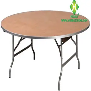 Diskon besar-besaran grosir meja bundar lipat luar ruangan kayu lapis murah kualitas tinggi untuk acara