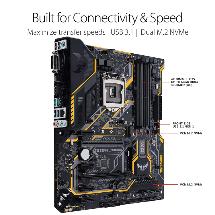 ASUSマザーボード　+　intel i7 8700CPUセット ASUS TUF Z370-PLUS GAMING中古マザーボード (LGA 1151ソケット