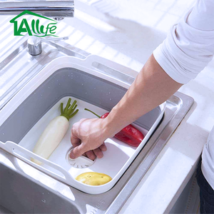<span class=keywords><strong>De</strong></span> plástico plato bañera pequeña con desagüe plegable <span class=keywords><strong>comida</strong></span> filtros DishPan colador sobre el fregadero plato <span class=keywords><strong>escurridor</strong></span> - Product Image 6