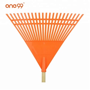 Râteau à feuilles <span class=keywords><strong>de</strong></span> <span class=keywords><strong>jardin</strong></span> en plastique orange à 22 dents, grand triangle, One99 - Product Image 1