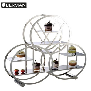 Nuove attrezzature da cucina commerciale di alta qualità 3 fila ristorazione cibo a buffet display del basamento della torta per il banchetto di nozze - Product Image 5