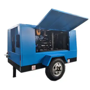 Diesel Small portable mobile 7bar Screw Air Compressor machines for mining